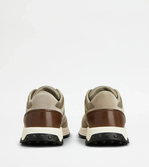 Sneakers in Leather and Fabric