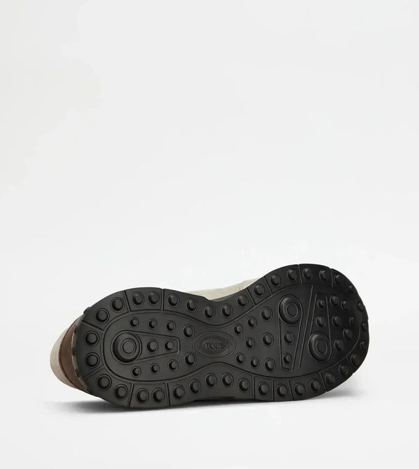 Sneakers in Leather and Fabric