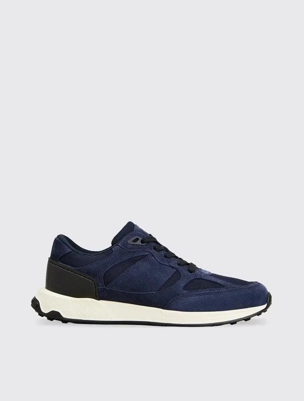 Sneakers in Leather and Fabric