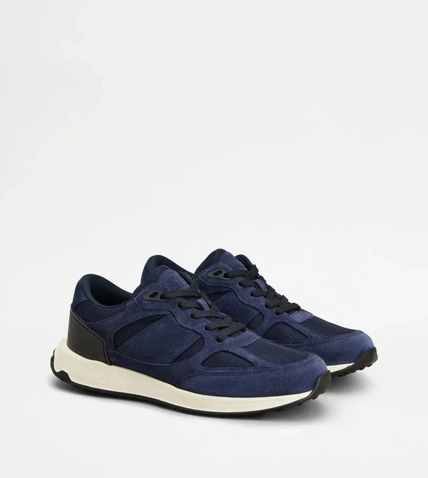 Sneakers in Leather and Fabric