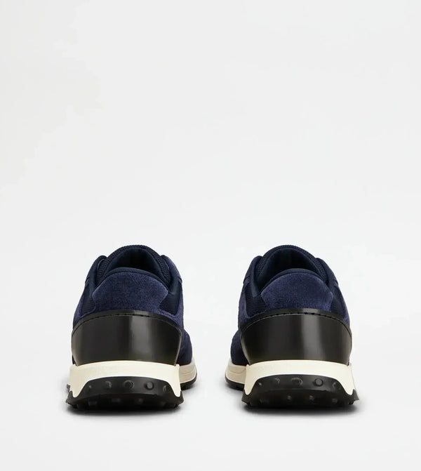 Sneakers in Leather and Fabric