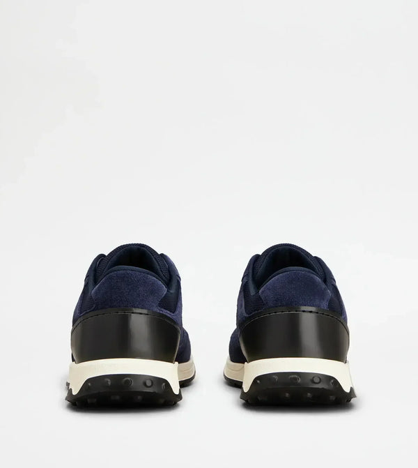 Sneakers in Leather and Fabric