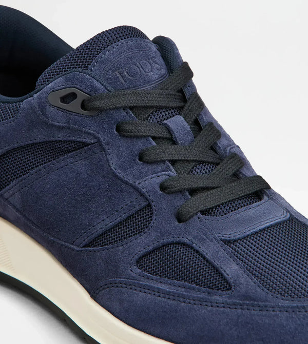 Sneakers in Leather and Fabric