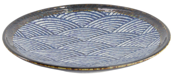 Plate Aisai Seigaiha 22.7x3.3