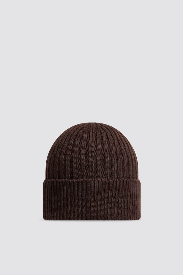 Ribbed Knit Wool Beanie