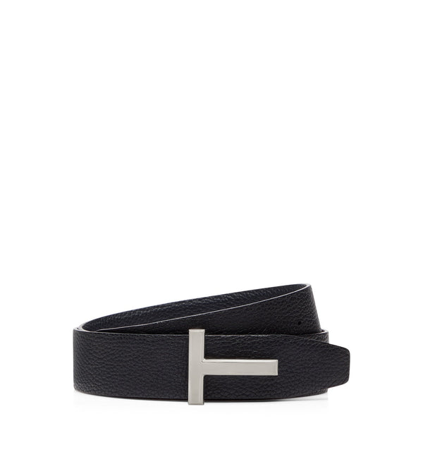 Grain Leather T Icon Belt