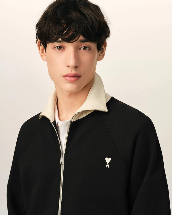 Jacket in Loopback Light Fleece Contrasted Details