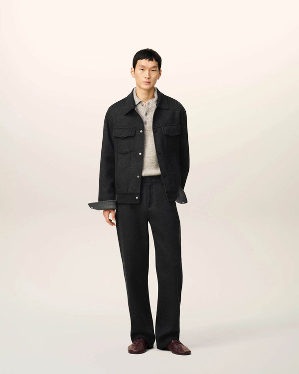Trucker Jacket in Double-Faced Bicolour Wool