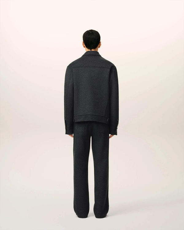 Trucker Jacket in Double-Faced Bicolour Wool