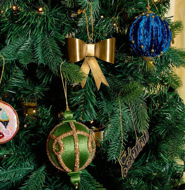 Golden Fern Ornament Green