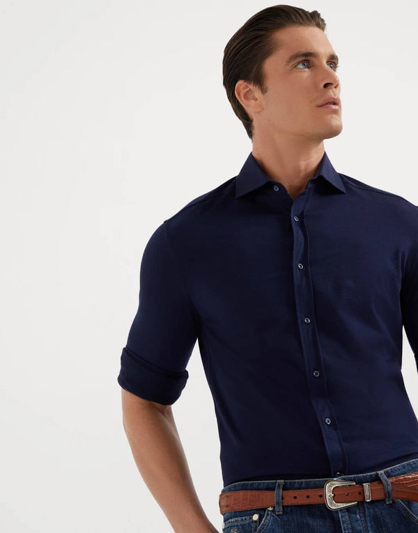 Basic Fit Shirt in Cotton Piqué