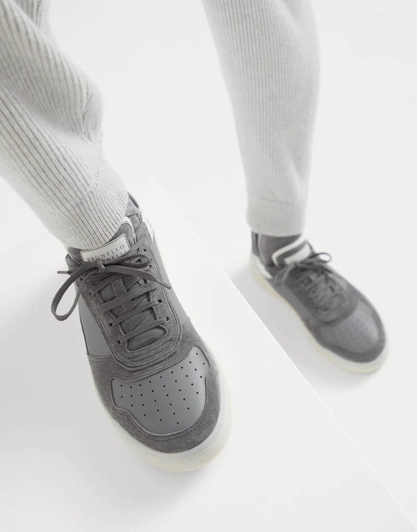Basket Sneakers in Calfskin and Suede