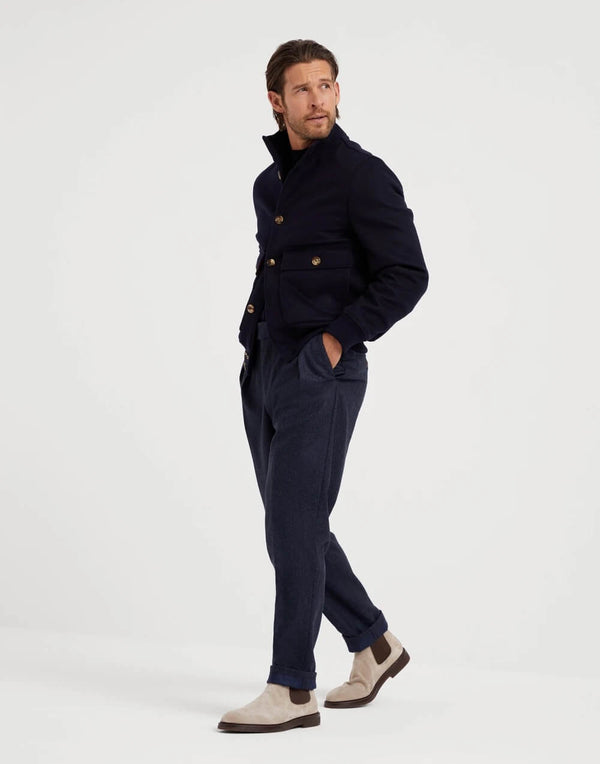 Double Beaver Bomber Jacket in Wool