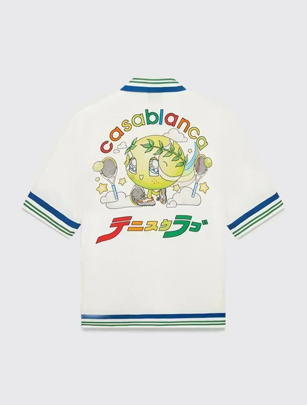 Tennis Mascot Short Sleeve Silk Twill Shirt
