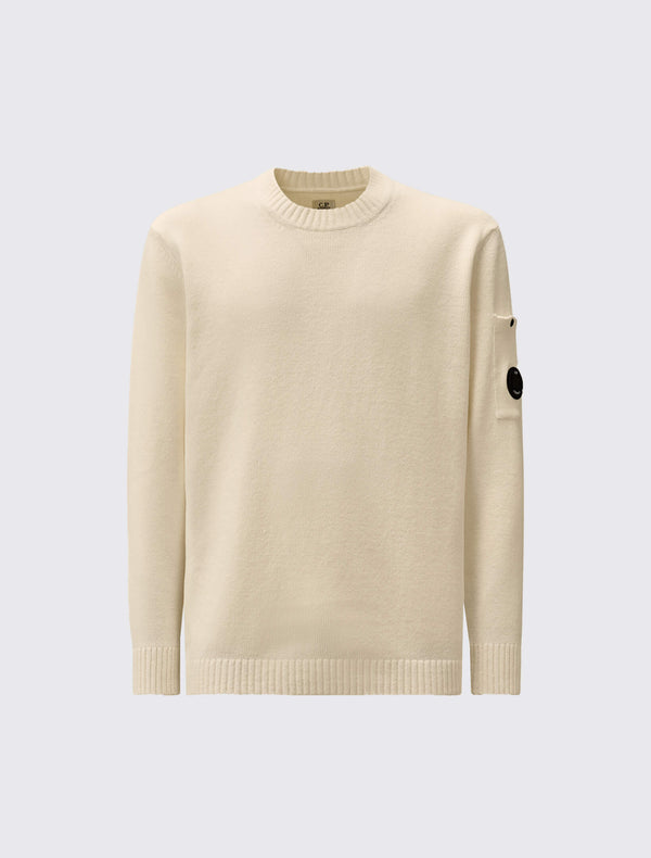 Chenille Cotton Lens Crewneck Knit
