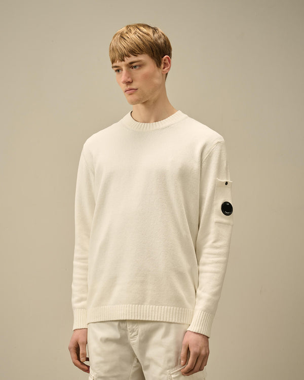 Chenille Cotton Lens Crewneck Knit