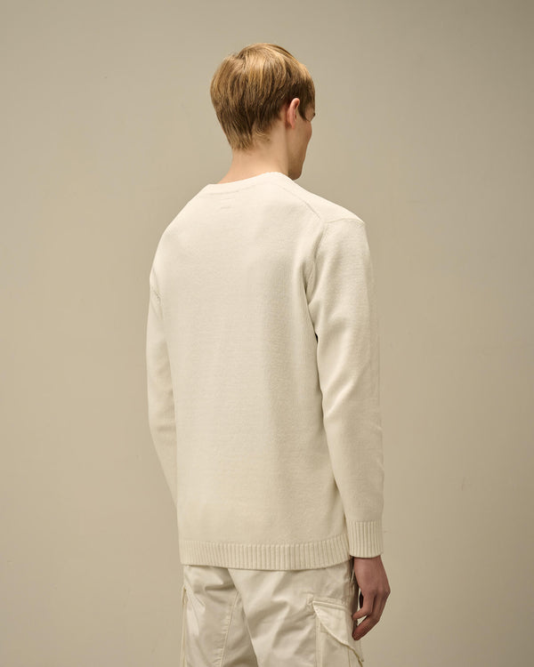 Chenille Cotton Lens Crewneck Knit
