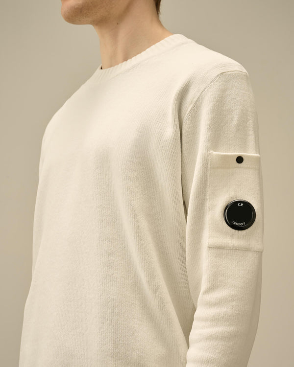 Chenille Cotton Lens Crewneck Knit