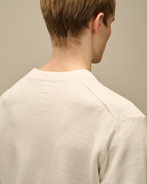 Chenille Cotton Lens Crewneck Knit
