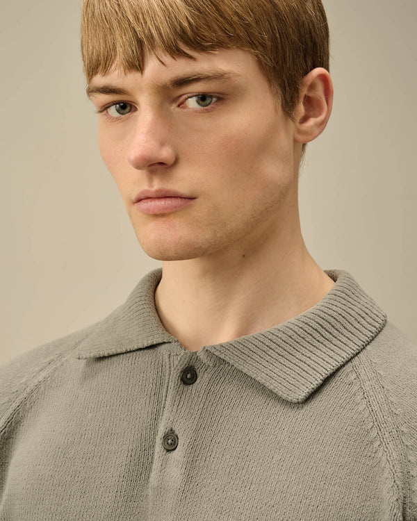 Chenille Cotton Polo Knit