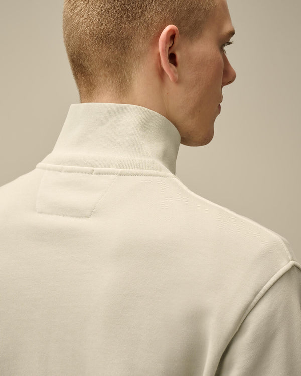 Cotton Diagonal Fleece Resist Dyed Button Sweatshirt