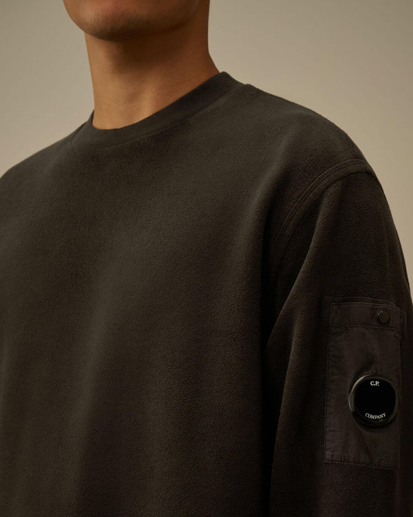 Brushed Emerized Diagonal Fleece Crewneck