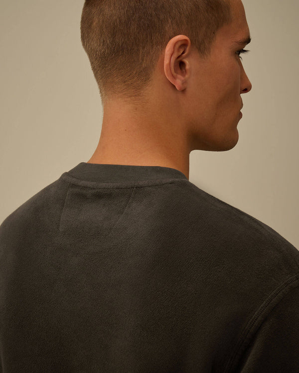 Brushed Emerized Diagonal Fleece Crewneck