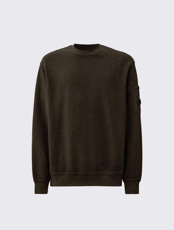 Brushed Emerized Diagonal Fleece Crewneck