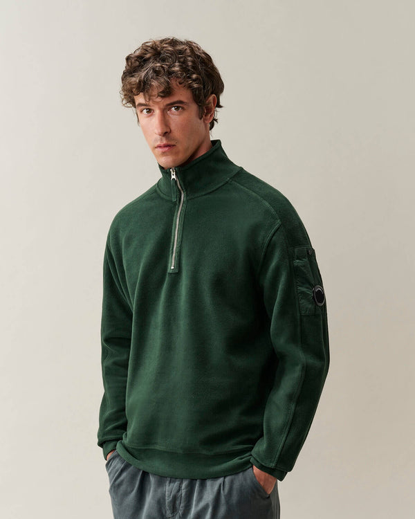 Brushed Emerized Half Zip Lens Sweatshirt