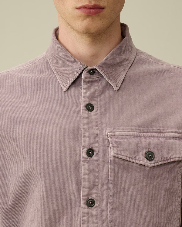 Corduroy Lens Buttoned Shirt