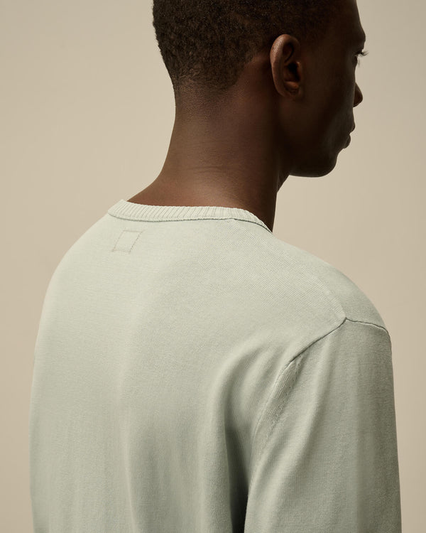 Cotton Crepe Crewneck Lens Knit