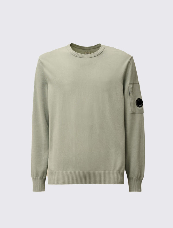 Cotton Crepe Crewneck Lens Knit