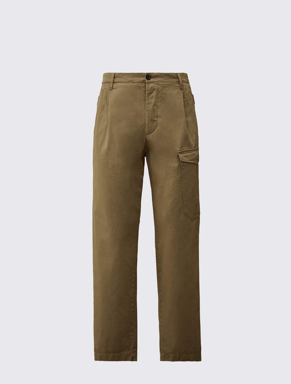 Cotton Gabardine Loose Cargo Pants