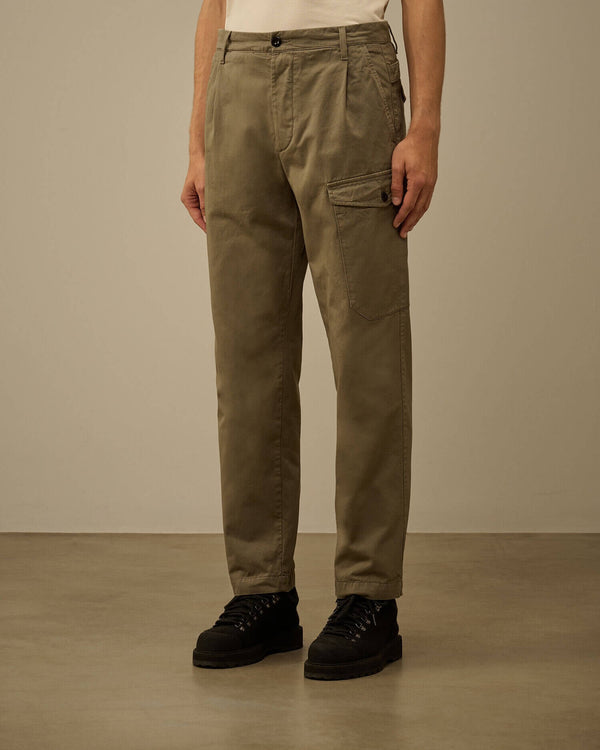 Cotton Gabardine Loose Cargo Pants