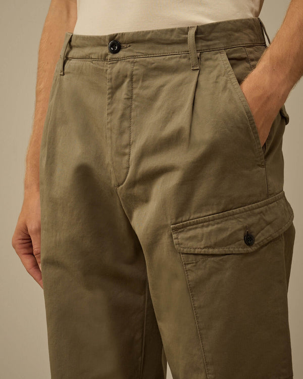 Cotton Gabardine Loose Cargo Pants