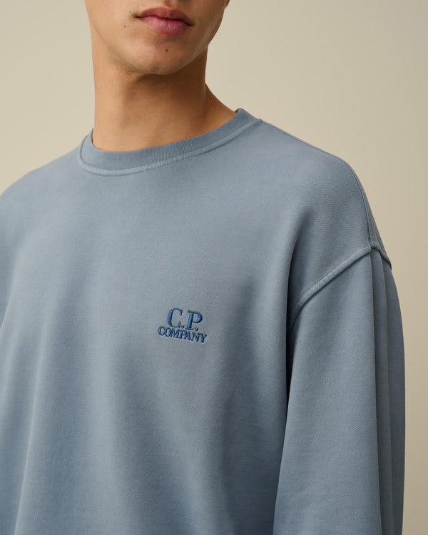 Diagonal Fleece Logo Crew Neck Sweatshirt