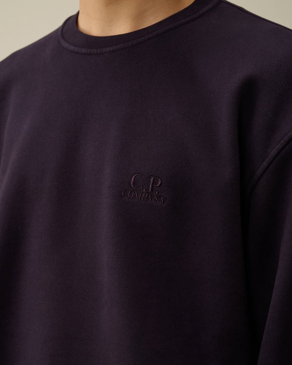 Diagonal Fleece Logo Crew Neck Sweatshirt