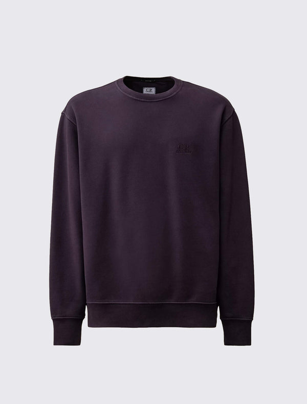 Diagonal Fleece Logo Crew Neck Sweatshirt