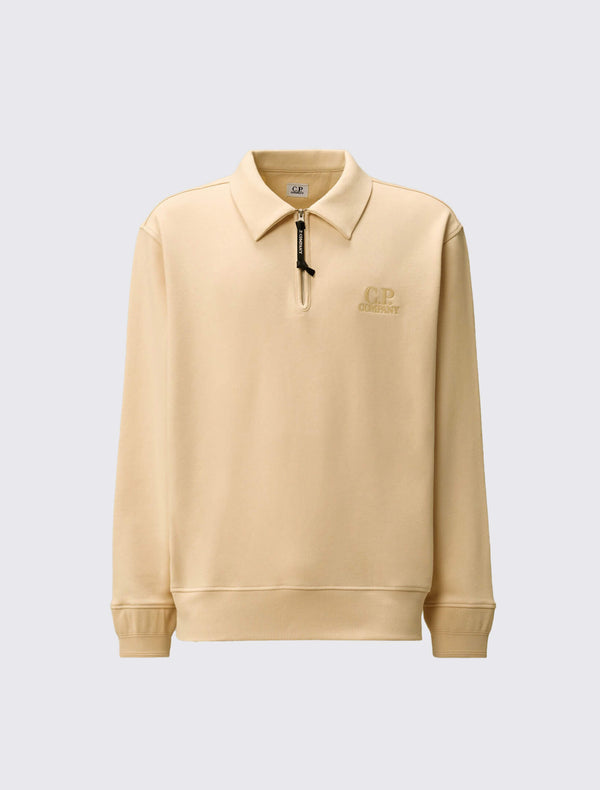 Diagonal Raised Fleece Half Zip Sweatshirt