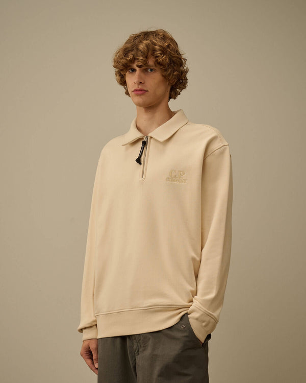 Diagonal Raised Fleece Half Zip Sweatshirt