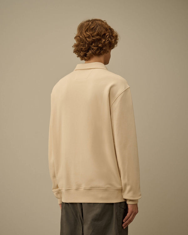 Diagonal Raised Fleece Half Zip Sweatshirt
