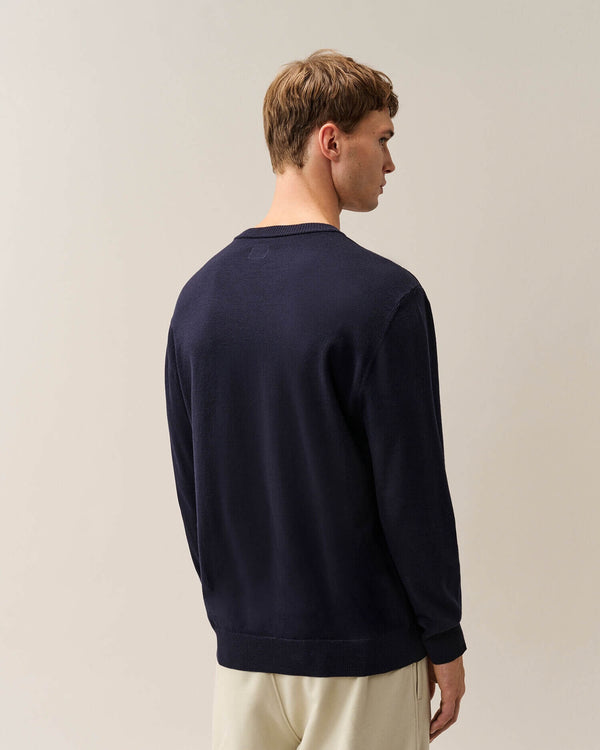 Extrafine Merino Wool Lens Crewneck Sweater