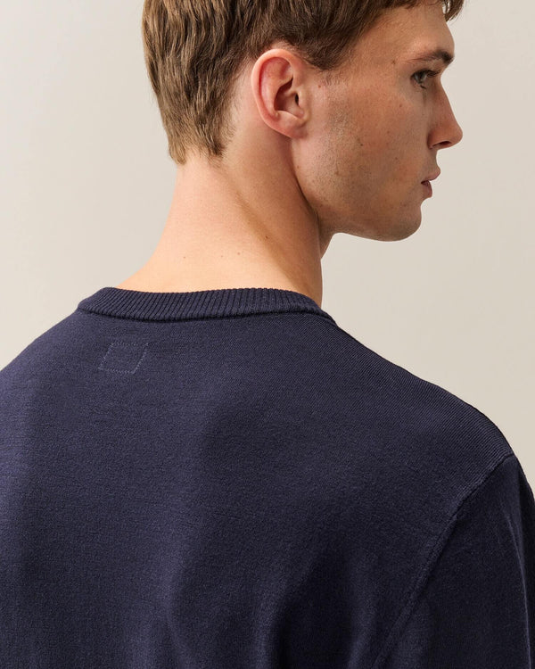 Extrafine Merino Wool Lens Crewneck Sweater