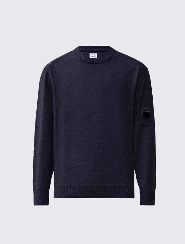 Extrafine Merino Wool Lens Crewneck Sweater