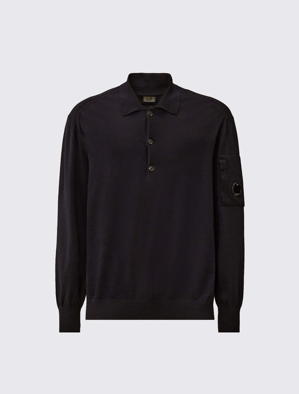 Extrafine Merino Wool Polo Sweater