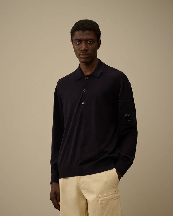 Extrafine Merino Wool Polo Sweater