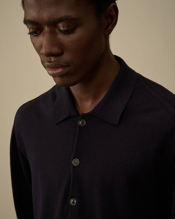 Extrafine Merino Wool Polo Sweater
