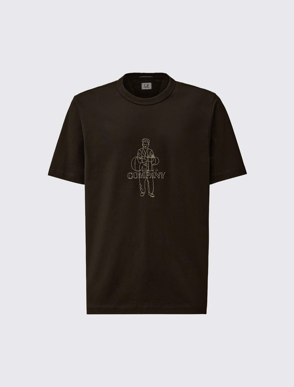 Mercerized 30/2 Jersey Twisted Logo T-Shirt