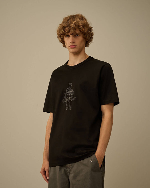 Mercerized 30/2 Jersey Twisted Logo T-Shirt