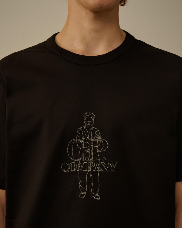 Mercerized 30/2 Jersey Twisted Logo T-Shirt